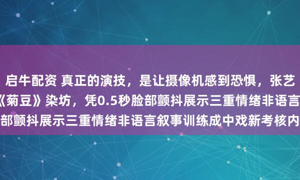 启牛配资 真正的演技，是让摄像机感到恐惧，张艺谋1990年塞李保田进《菊豆》染坊，凭0.5秒脸部颤抖展示三重情绪非语言叙事训练成中戏新考核内容