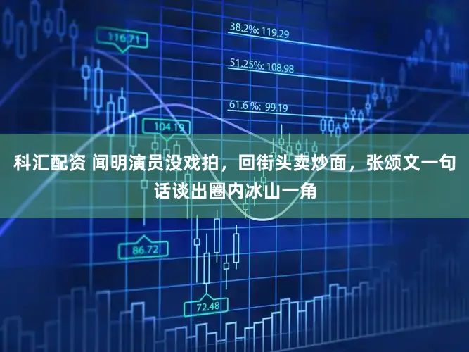 科汇配资 闻明演员没戏拍，回街头卖炒面，张颂文一句话谈出圈内冰山一角