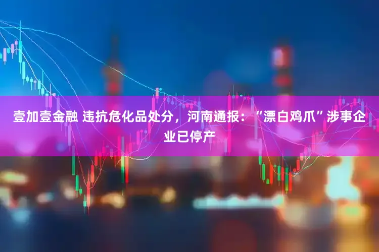 壹加壹金融 违抗危化品处分，河南通报：“漂白鸡爪”涉事企业已停产