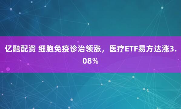 亿融配资 细胞免疫诊治领涨,医疗ETF易方达涨3.08%